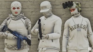 GTA V - 5 Easy Tryhard Outfits Tutorial #149 (White Outfits 2023)