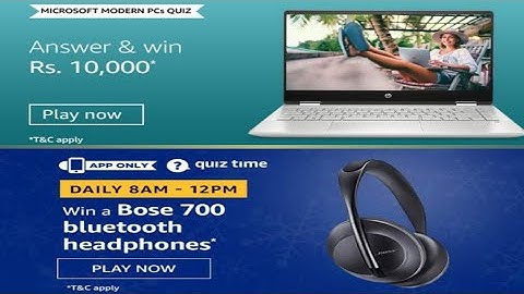 BOSE 700 Bluetooth Headphones || Microsoft Modern Pc Quiz || Amazon Answer and Win Quiz & Result. GT