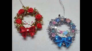 DIY~ Beautiful & Inexpensive D.T. Mini Garland Ornament Wreaths!