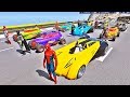 CARROS Hot Wheels com HOMEM ARANHA e SUPER HERÓIS! DESAFIO DE CARROS na Rampa - IR GAMES