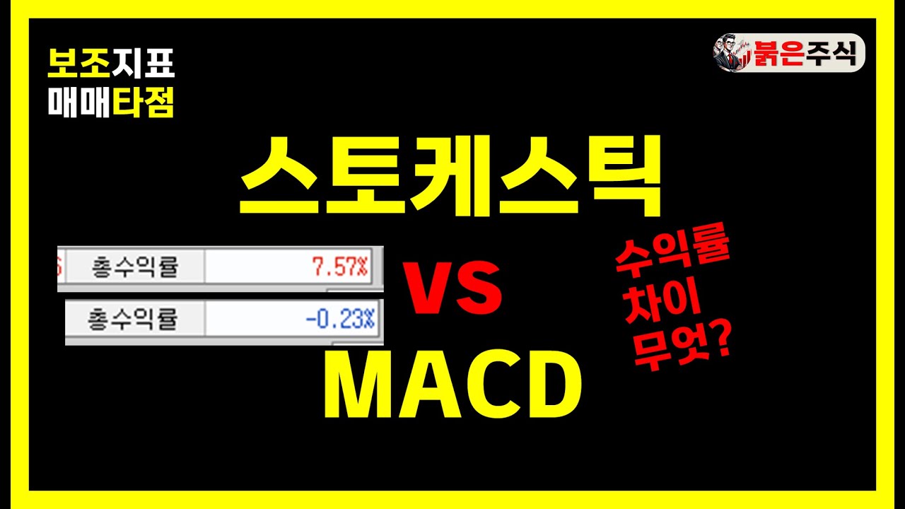 MACD와 스토케스틱 지표 매매의 승자는? 수익률 차이 실화? 단타는 역시 이지표다 #주식단타 #보조지표 #붉은주식