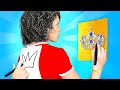 Défi SUPER RICH VS POOR ART || Astuces de dessin et idées DIY cool par 123GO! GOLD