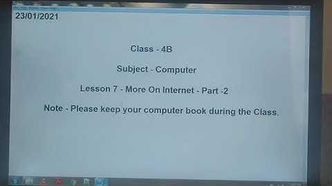 Class 4- Computer- Ch. 7 More in internet - Part-2