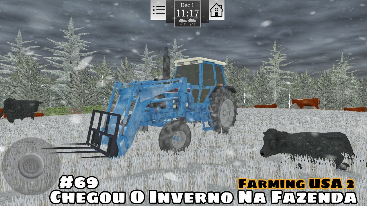 Farming USA 2 - Alimentação Das Vacas Na Neve + Caçando Na Fazenda 