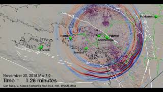Magnitude 7.1 Anchorage earthquake on November 30, 2018 (computer simulation)