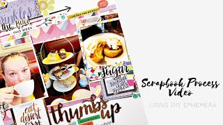 Thumbs Up | Scrapbook Process Video using DIY Ephemera | ScrappyNerdUK