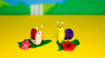 Đồ chơi đất sét Playdoh nặn  2 chú ốc sên xinh xinh, đáng yêu, dễ thương