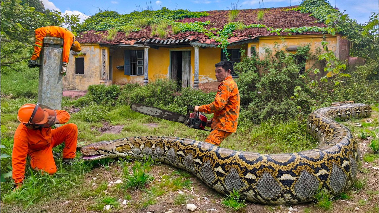 Python Animal House Deadly Encounter with Giant Python | Abandoned House Turns into ...