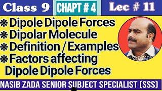 Dipole Dipole Forces || Dipolar Molecule || Examples || Factors || Pashto || @NASIBZADASSS