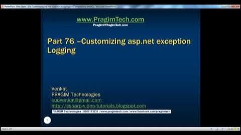 76 Customizing asp net exception Logging Part 76