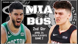 FINAL Highlights Miami Heat vs Boston Celtics  East 1st Round   Game 2   April 24, 2024 Quarter 2