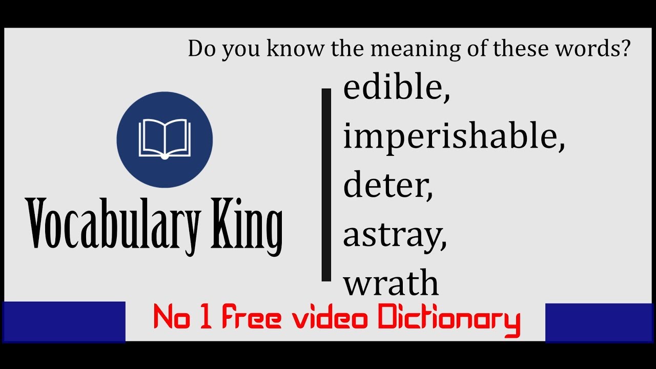 Meaning Of Edible Imperishable Deter Astray Wrath Youtube