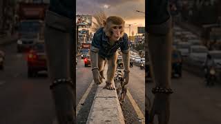 wise monkey and puppy
