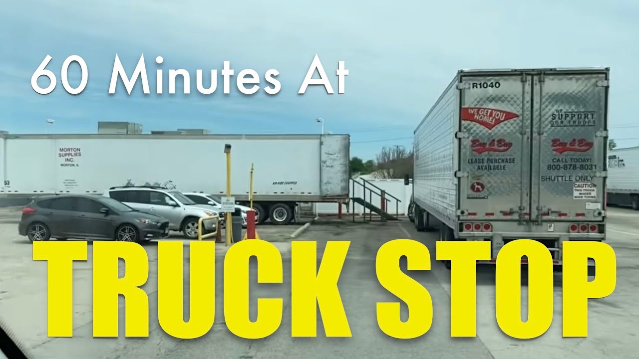 60 Mins at Truck Stop: Toilet, Shower, Tanks, Lunch, Work, A/C in Winnebago Travato GL Class B RV