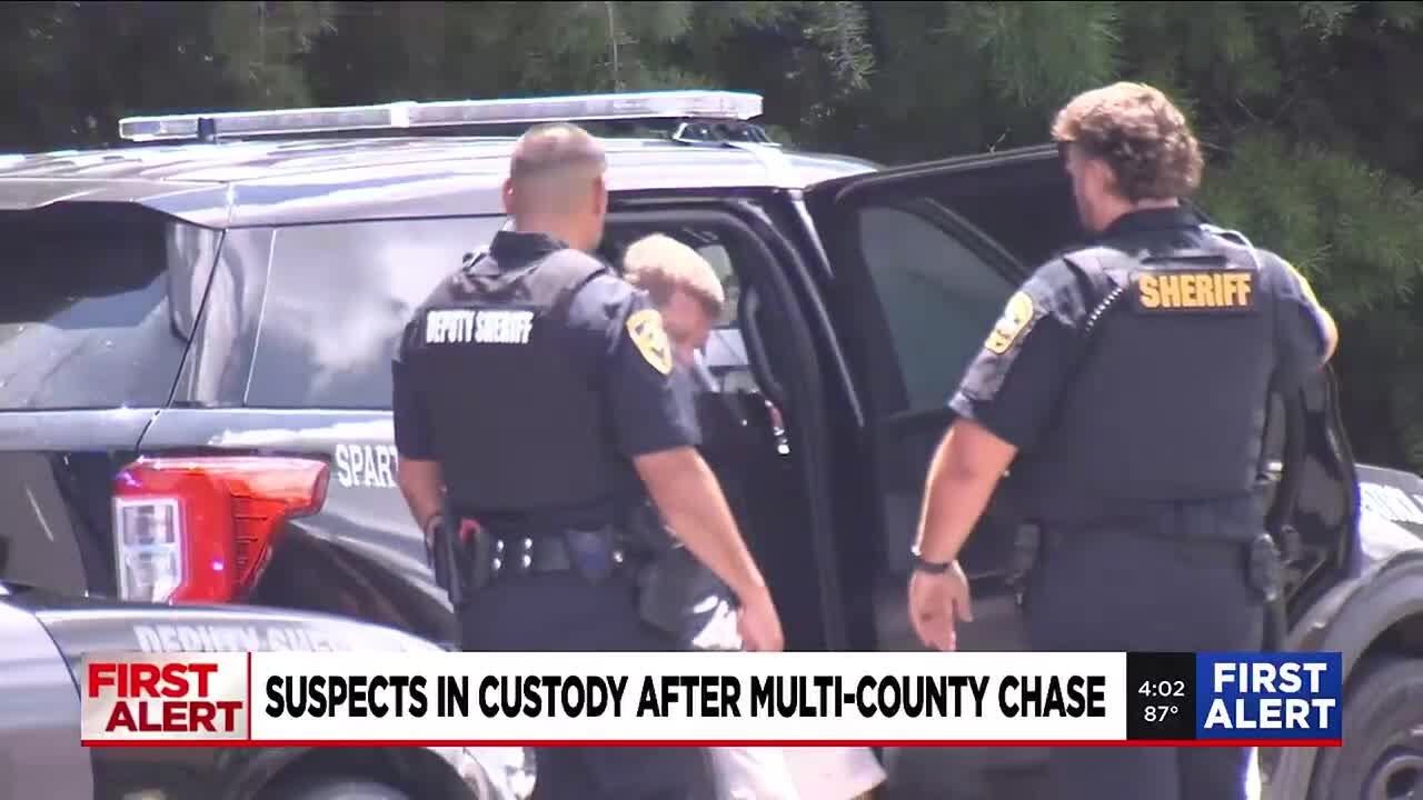 Suspects in custody after multi-county chase - YouTube
