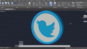 Twitter 3D Logo, AutoCAD Modeling - Qasim Danish
