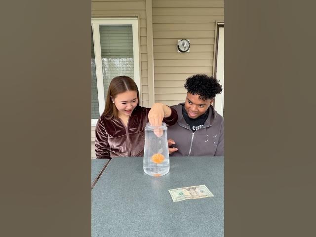 Get orange without spill water challenge👀 #couple #couples #funny #funnyvideo #comedy #couplecomedy