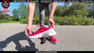 Hot Top Model Shows Off Her Worn Nike Free Metcon 5 Gym Shoes With Sweaty Nylon Feet Insoles Out