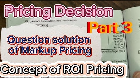 Pricing Decision mbs 3rd sem question solution