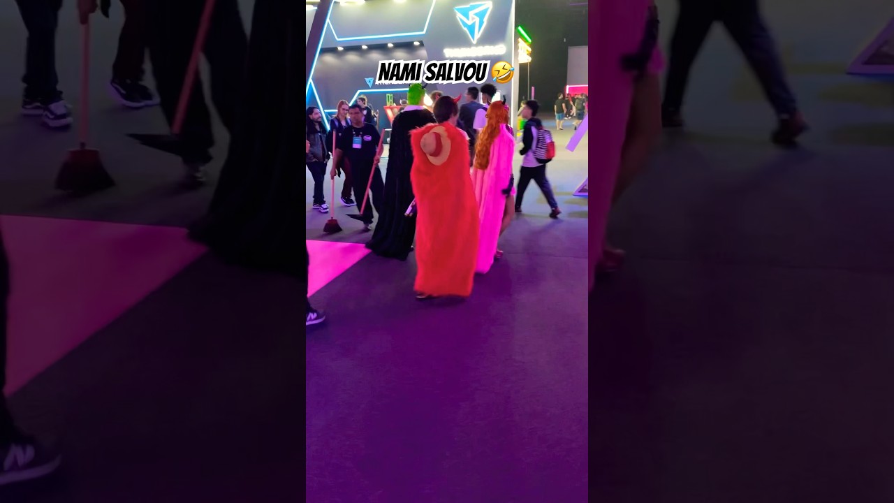 Luffy, Zoro e Nami na GamesCom Latam - Zoro se perde #onepiececosplay #onepiece