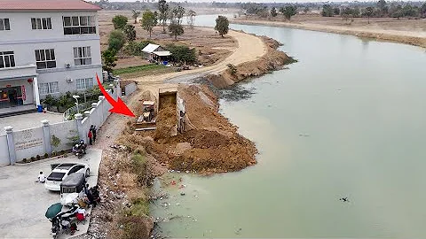 Part6,wonderful Road Resize past Deep water Canal Project by skills Komatsu Dozer 31P