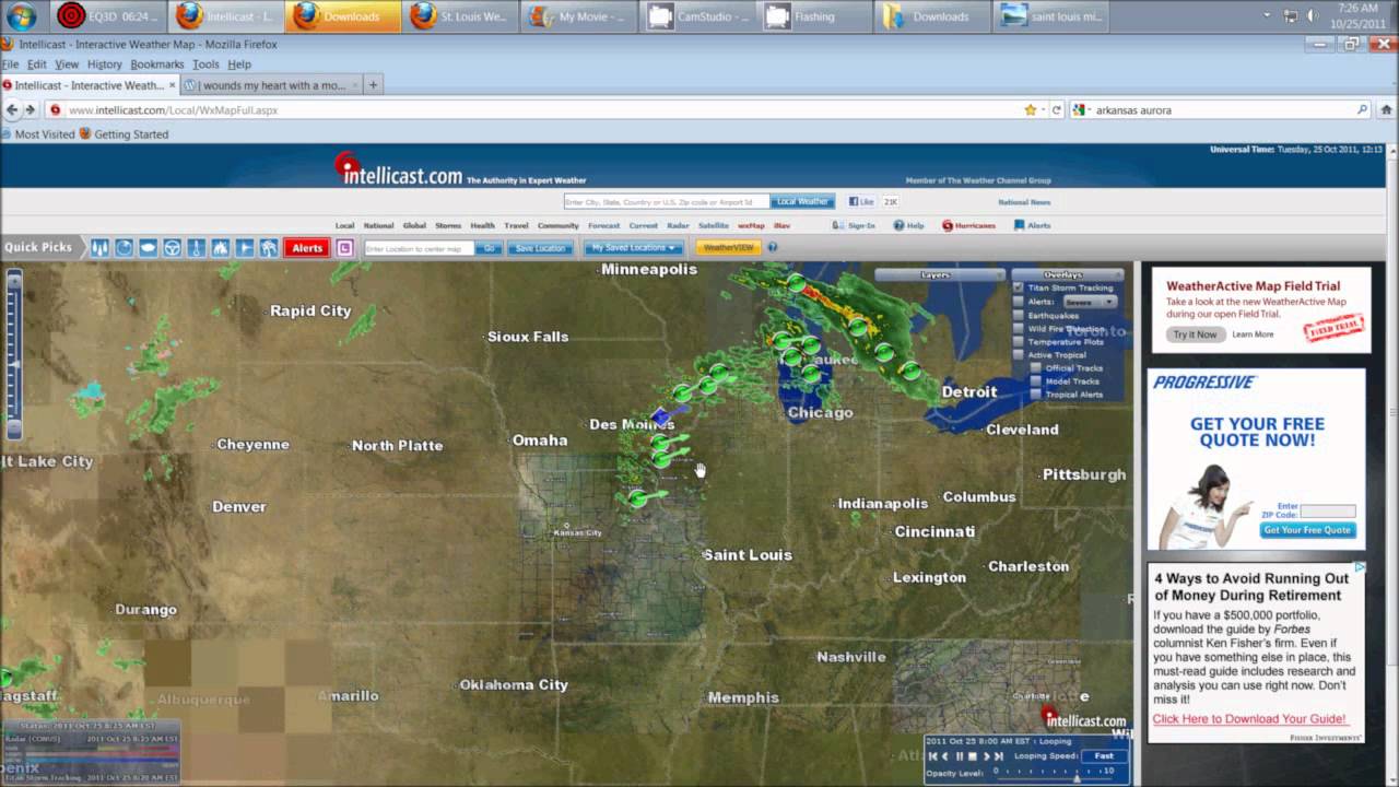 10/25/2011 -- 'HAARP ring' confirmation = Strong Cells appear at CENTER ...