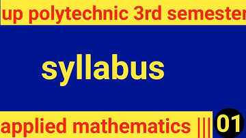 applied mathematics 3rd syllabus || polytechnic 3rd semester ||