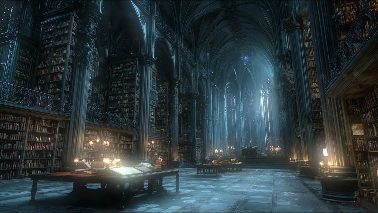 Arcane Gothic Library — Dark Academia Study Ambience 2 Hours