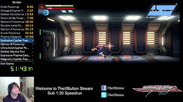 Strider (2014 PC) speedrun (1:30:40 ingame, 1:46:12 RTA)