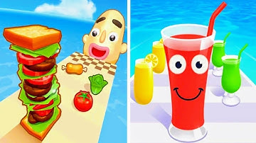 Sandwich Runner Vs Juice Run - All Levels Gameplay Walkthrough Android iOS Ep 7