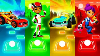 Sport car Blaze vs AJ vs Becky Checkerflag vs Gabby | Tiles Hop EDM Rush