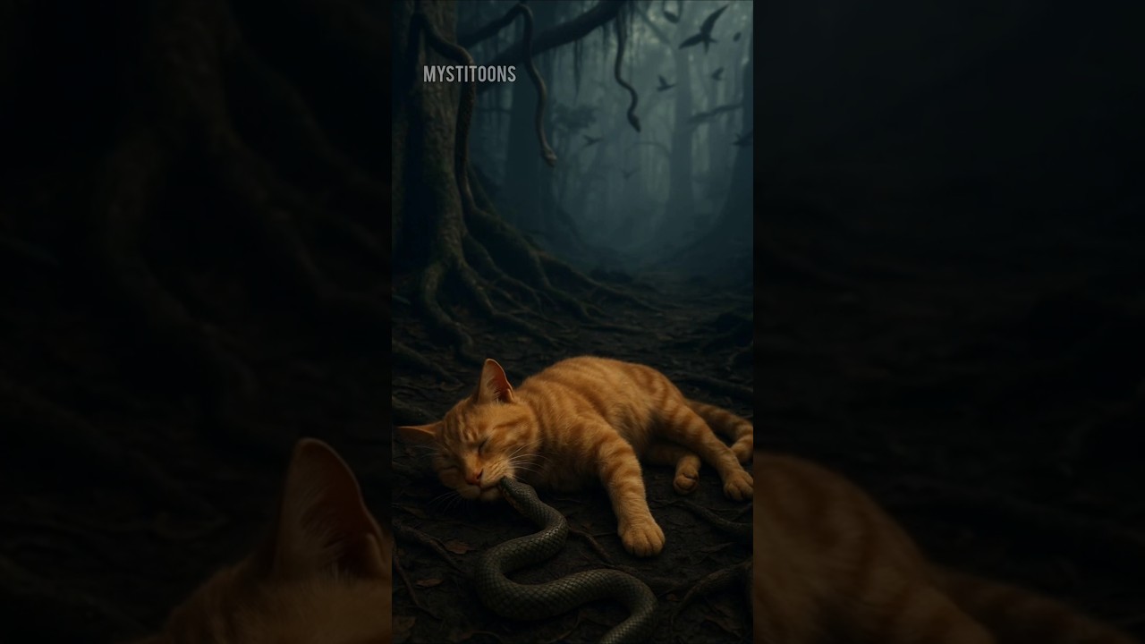 कुत्ते ने बचाई बिल्ली की जान | Jungle ki horror story | #shorts #viralvideo #cartoonvideo