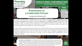 Assessment is a Leadership Process