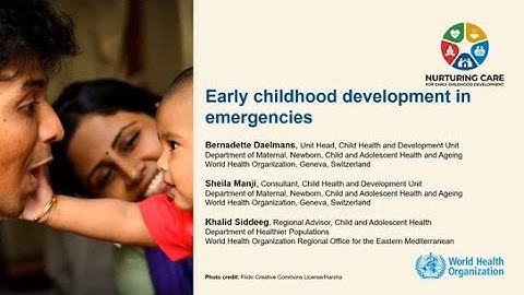 Early childhood development in emergencies