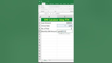 Make EMI Calculator in Excel-Calculate EMI in Excel- PMT Function in Excel #shorts #excel