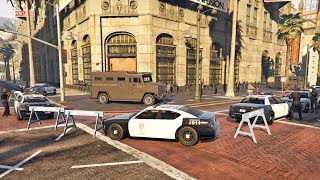 إيقاف أكبر عملية سرقة بنك في قراند 5 مود الشرطة الجزء الأخير | GTA V POLICE MOD BANK HEIST