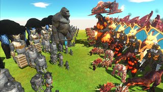 WAR TO THE GRAVE☠️- MONKEY TEAM🐵vs FIRE TEAM🔥- Animal Revolt Battle Simulator