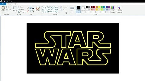 How to draw the STAR WARS logo using MS Paint