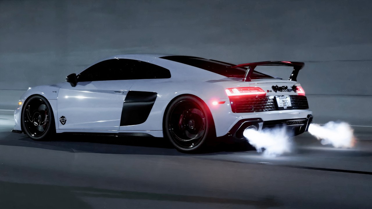 1 Hour | Twin Turbo Audi R8 Night Run | 4K - YouTube