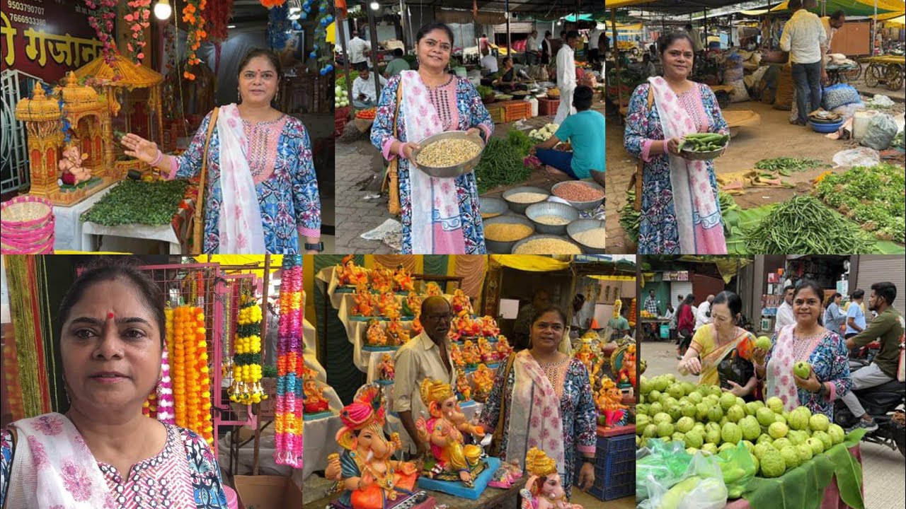 bappa k aagman ki taiyari🌺 ganpati murti pujan decoration ideas🌺 balaji mandir darshan🌺 sabji market