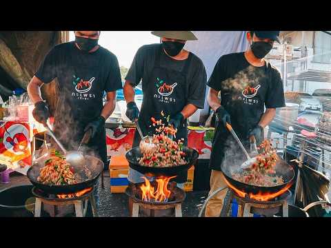 Amazing ! 3 Brothers' Wok Skill, Night Market's #1 Restaurant! | Asian Food