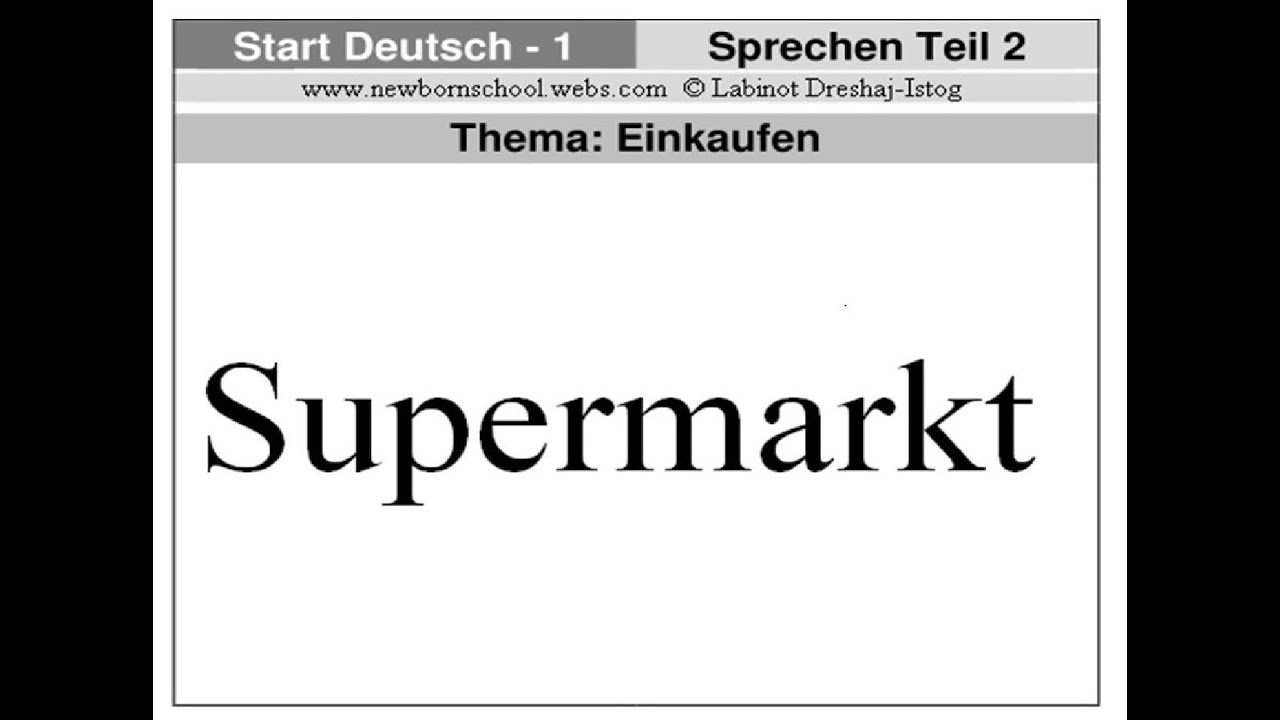 Start Deutsch 1, Sprechen Teil 2- Thema: Einkaufen - YouTube.