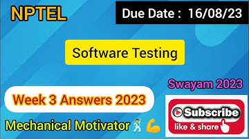 Software Testing | Week 3 Quiz | Assignment 3 Solution | NPTEL | SWAYAM 2023