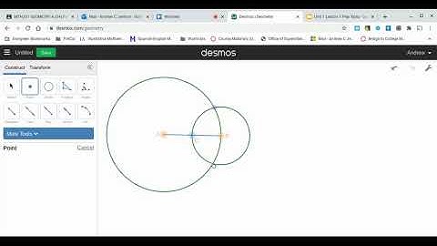 Desmos:  Create a triangle from two circles