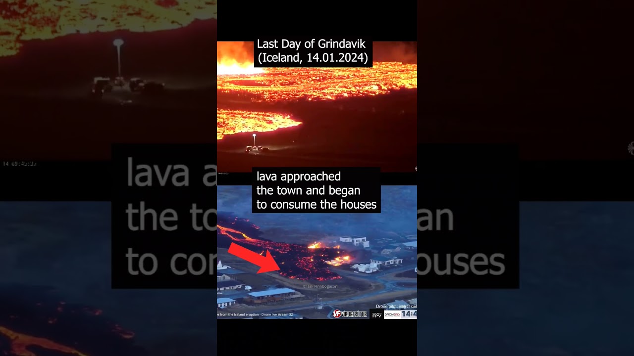 Volcano eruption in Grindavik, Icland. 