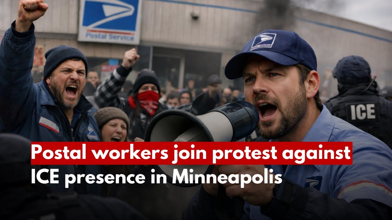Postal workers join protest against ICE presence in Minneapolis