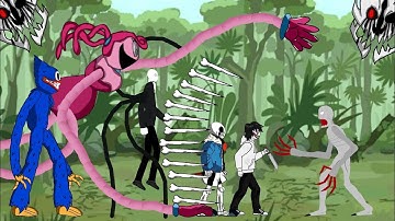 Scp-096 Vs Killer!Sans, SLENDERMAN,Jeff,Mommy Long Legs, Huggy Wuggy - DC2