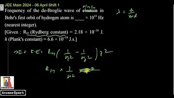 Frequency of the de-Broglie wave of electron in Bohr
