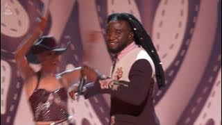 Watch SHABOOZEY perform 'GOOD NEWS' & 'A BAR SONG (TIPSY)' live at the 2025 GRAMMYs