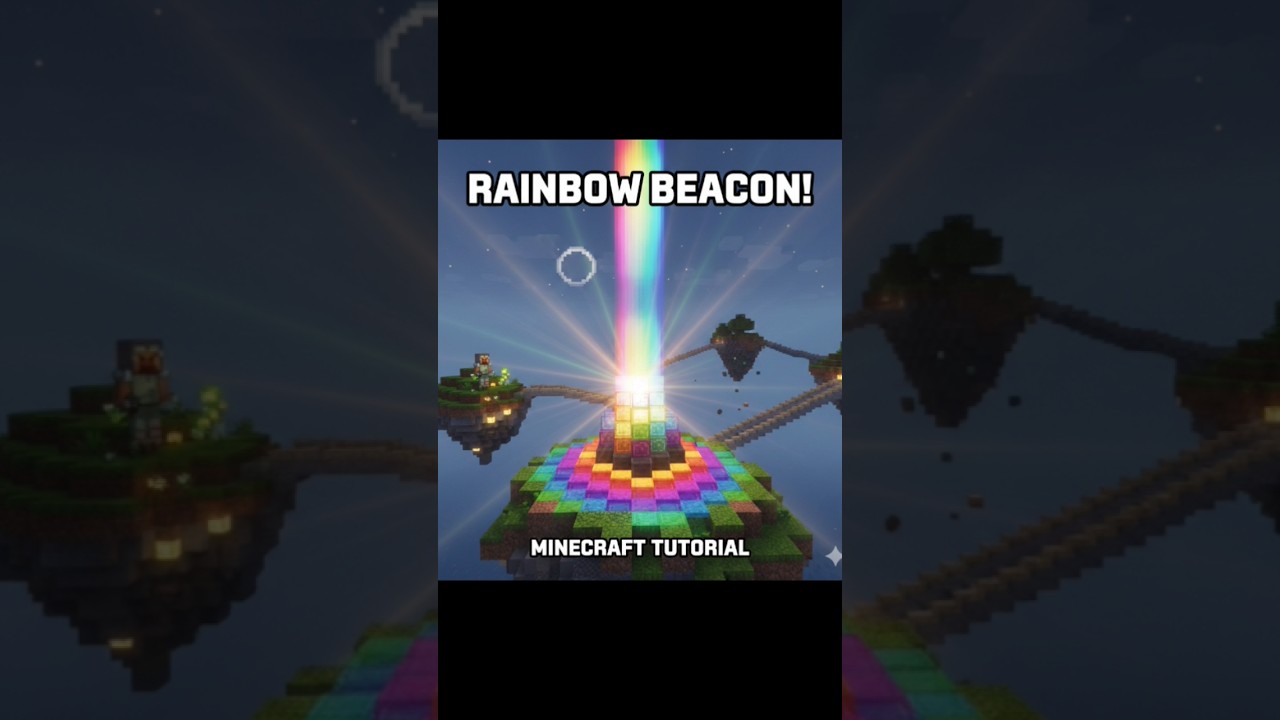 "How to Make a RAINBOW LIGHT BEACON in Minecraft! 🌈✨" 